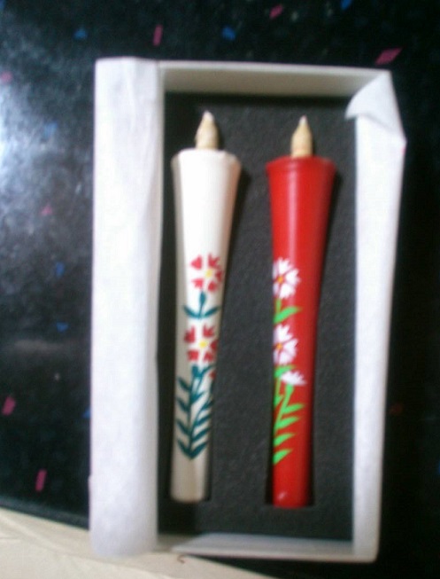 和ろうそく　赤色　白色　各1本　の画像