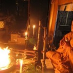 護摩壇　護摩祈祷の様子